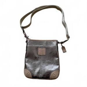 Coach Metallic Silver Swingpack Crossbody Bag Purse Shoulder Leather NWT